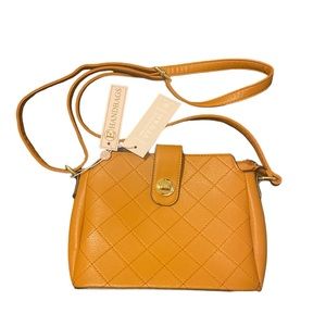 E Handbag brown/mustard Vegan NWT